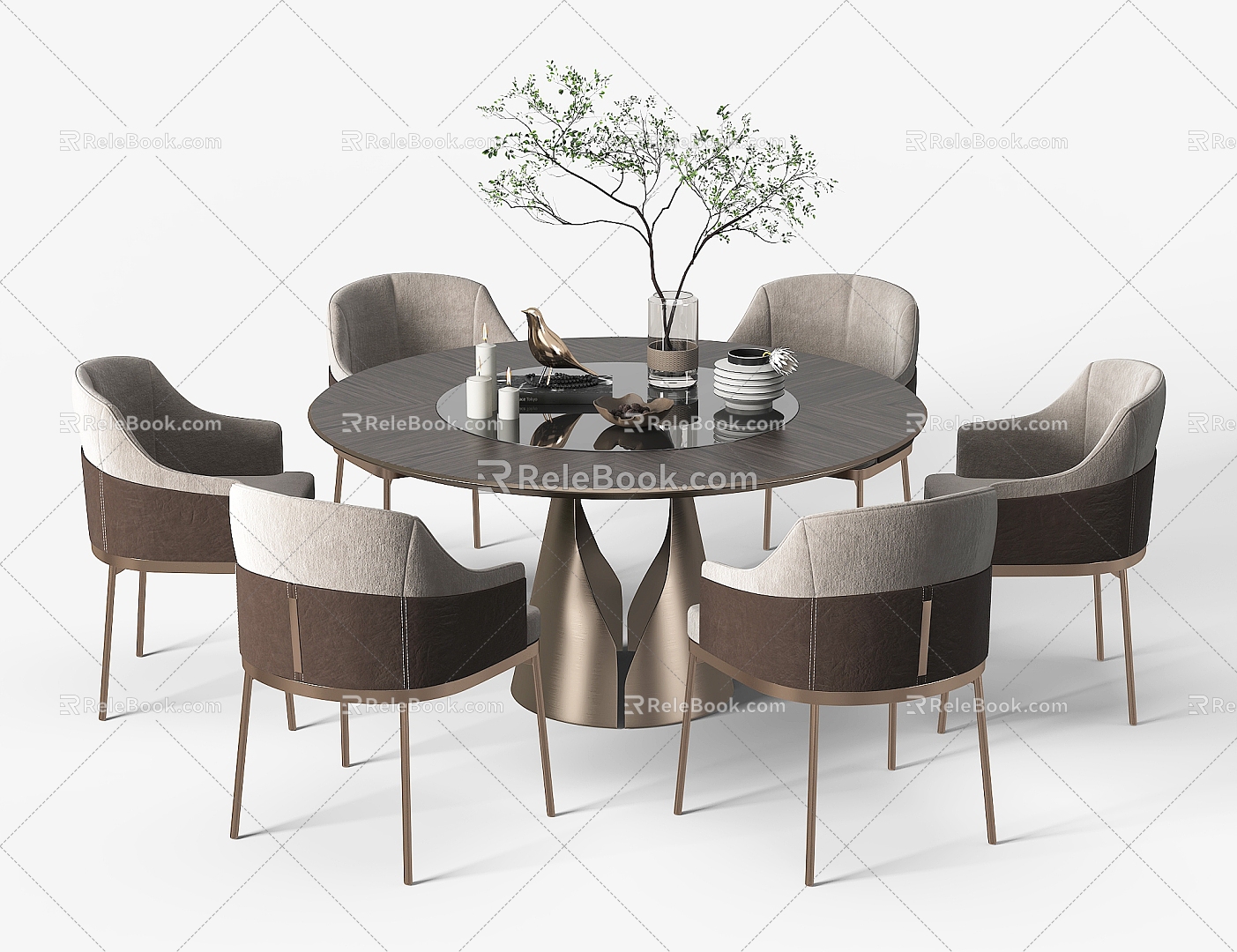 Dining table and chair 3d model