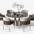 Dining table and chair 3d model