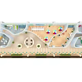 Community Leisure Center Layout Design With Functional Zones Green Plants And Colorful Umbrellas