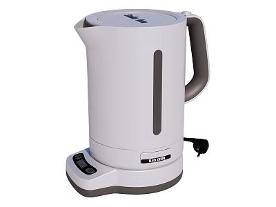 Modern White Electric Kettle Kitchen Appliance With Control Panel And Base For Home Use 3d model
