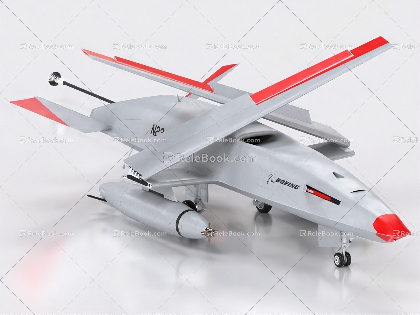 MQ25 UAV aerial refueling aircraft unmanned fighter 3d model