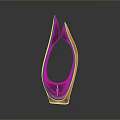 Red Modern Trophy With Shiny Glass Surface And Unique Curved Shape