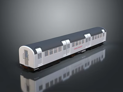 White Train Carriage Model With Dark Roof Windows And Smooth Exterior Design 3d model