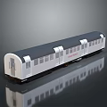White Train Carriage Model With Dark Roof Windows And Smooth Exterior Design