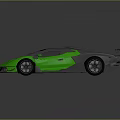 Green Supercar With Sleek Aerodynamic Design Black Roof And Rear Spoiler