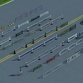 Outdoor Fences Display With Various Types Colors And Materials Near Road And People