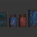 Industrial Equipment Including Red Blue Storage Containers Gas Cylinders And Oil Drum