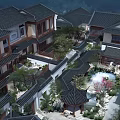 Traditional Ancient Architecture Cluster With Courtyard And Tile Roofs Amidst Lush Trees