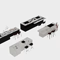 Modern Bar Counter Design With Marble Top Wooden Cabinets And Black Bar Stools