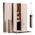 Modern Home Gym Storage For Fitness Equipment With Punching Bag And Dumbbells