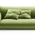 Modern Green Sectional Sofa With Plush Pillows And Comfortable Seating Design 3d model