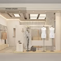 Modern Women's Studio Clothing Store with Mannequins and Stylish Clothes
