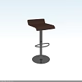 Modern Brown Leather Bar Stools With Silver Metal Base And Stylish Design 3d model