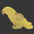 Decorative Green Red Brown Parrot Sculpture with Detailed Feather Texture on Shiny Display Base
