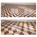 Wooden Flooring With Geometric Patterns And Various Design Styles In Brown And Beige Tones