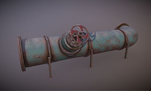 Industrial LOFT Pipe Old Rusty Pipe 3d model