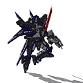 Blue Black Robot With Mechanical Wings Sword And Gun In Dynamic Battle Pose