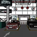 4S Auto Showroom Displaying Sedan And SUV Vehicles In Modern Store Interior