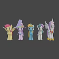 My Little Pony Animated Characters With Vibrant Manes Wings Unicorn Horn And Crown