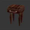 Classic Wooden Side Table With Square Tabletop Drawer And Tapered Legs Design