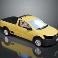 Yellow Single Cab Pickup Truck With Roof Rack Black Bumper And Silver Wheels
