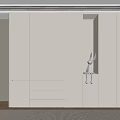 Modern Minimalist Wardrobe Interior Design With White Finish And Drawers 3d model