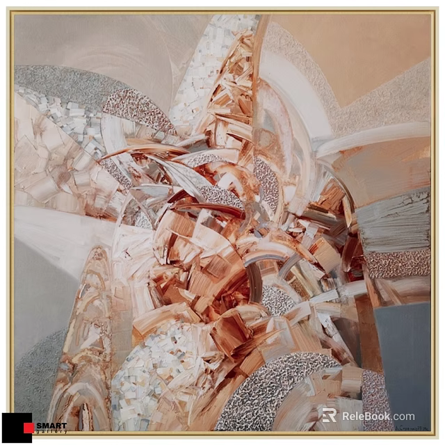 Modern Frame With Abstract Art Intricate Earthy Tones And Textured Patterns 3d model 