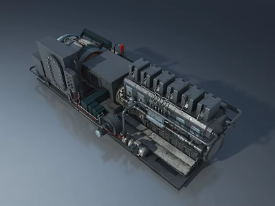 Swing Door Manufacturing Equipment With Industrial Parts And Metal Structure 3d model