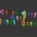 Colorful Flower Plants With Red Yellow White Pink Purple Blooms And Green Leaves Neatly Arranged