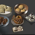 Assorted Delicious Foods Including Steamed Buns Bread Bundt Cake And Cream Pastries