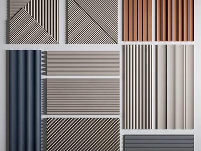 Stylish Wall Panels With Various Textures And Color Options For Interior Design 3d model