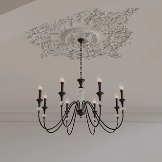 French Vintage Chandelier 3d model