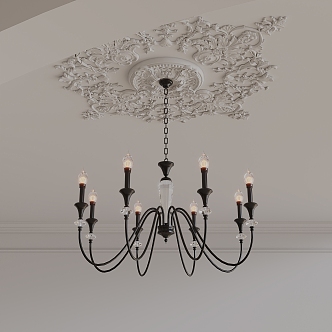 French Vintage Chandelier 3d model