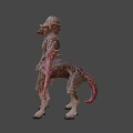Mythical Monster With Ram Horns Muscular Textured Body Multiple Limbs And Sharp Claws