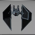 Detailed Cosmic Starfighter Model With Angular Wings And Metallic Structure