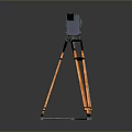 Professional Precision Measuring Instrument Mounted On Orange Tripod Stand With Stable Base