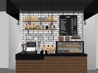 Industrial LOFT Cashier Cafe 3d model
