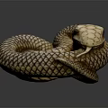Intricate Coiled Snake Sculpture With Detailed Scales And Realistic Form