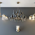Modern Lighting Combinations With Chandeliers And Wall Sconces For Interior Decor 3d model