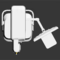 Mobile Medical Device With White And Yellow Design Display Screen And Wheels