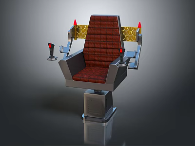 Modern Recliner Chair Design With Red Patterned Cushion Metal Armrests And Controls 3d model
