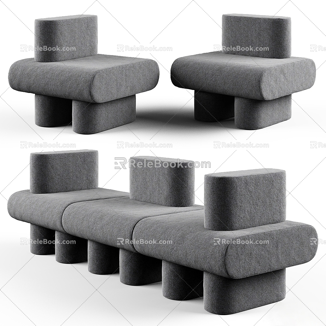 modern bench sofa 3d model