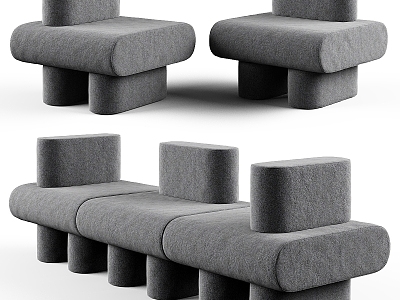 modern bench sofa 3d model