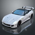 White Sports Car With Black Roof Rear Spoiler And Sleek Sporty Exterior Design
