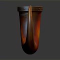 Red And Orange Decorative Horn Vase With Metal Ring And Circular Clasp For Home Decor