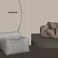 Modern Lazy Sofa Casual Sofa Single Sofa 3d model