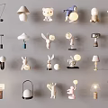 Rabbit moon lamp modern reading lamp creative table lamp bear table lamp children table lamp 3d model
