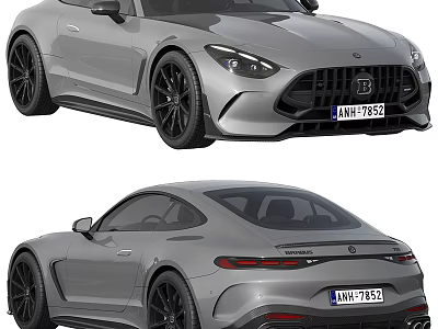 Silver Sporty Coupe Car With Sleek Exterior Black Wheels And Rear Lights Design 3d model