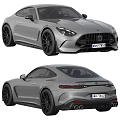 Silver Sporty Coupe Car With Sleek Exterior Black Wheels And Rear Lights Design