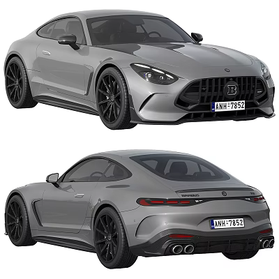 Silver Sporty Coupe Car With Sleek Exterior Black Wheels And Rear Lights Design 3d model